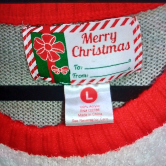 New Merry Christmas sweater large ugly sweater cute Santa sweater. - Picture 3 of 3
